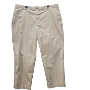 LL Bean Natural Fit Mens‎ Khaki Chinos Pants Size 44x29 Pleated Casual